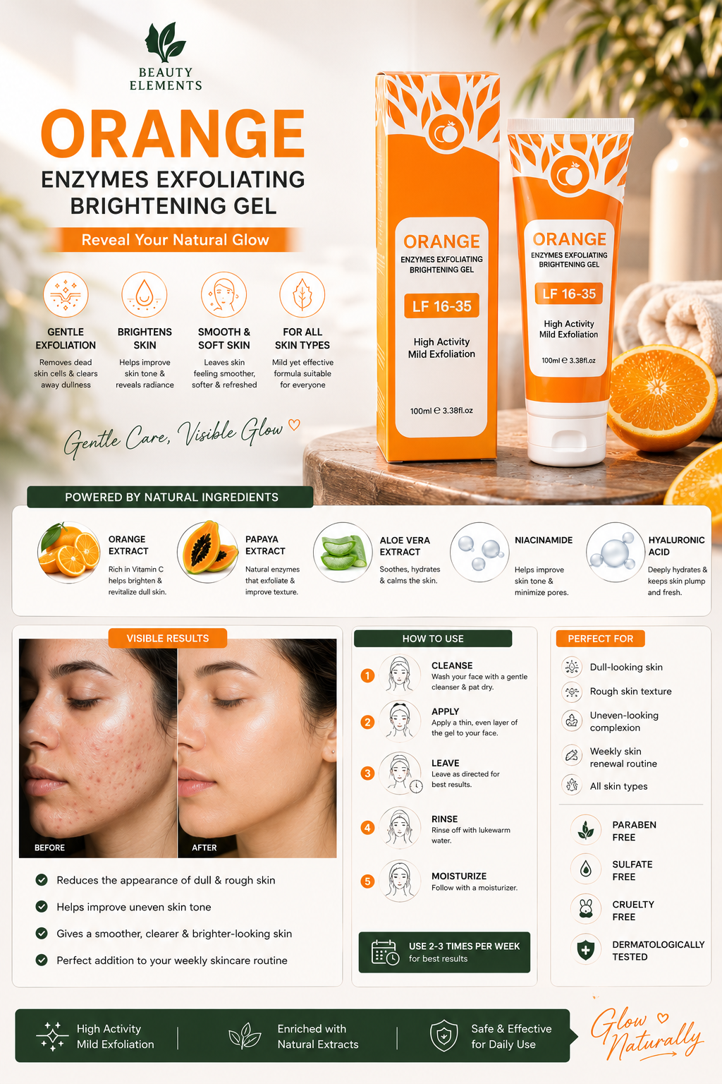 ORANGE ENZYMES EXFOLIATING BRIGHTENING GEL